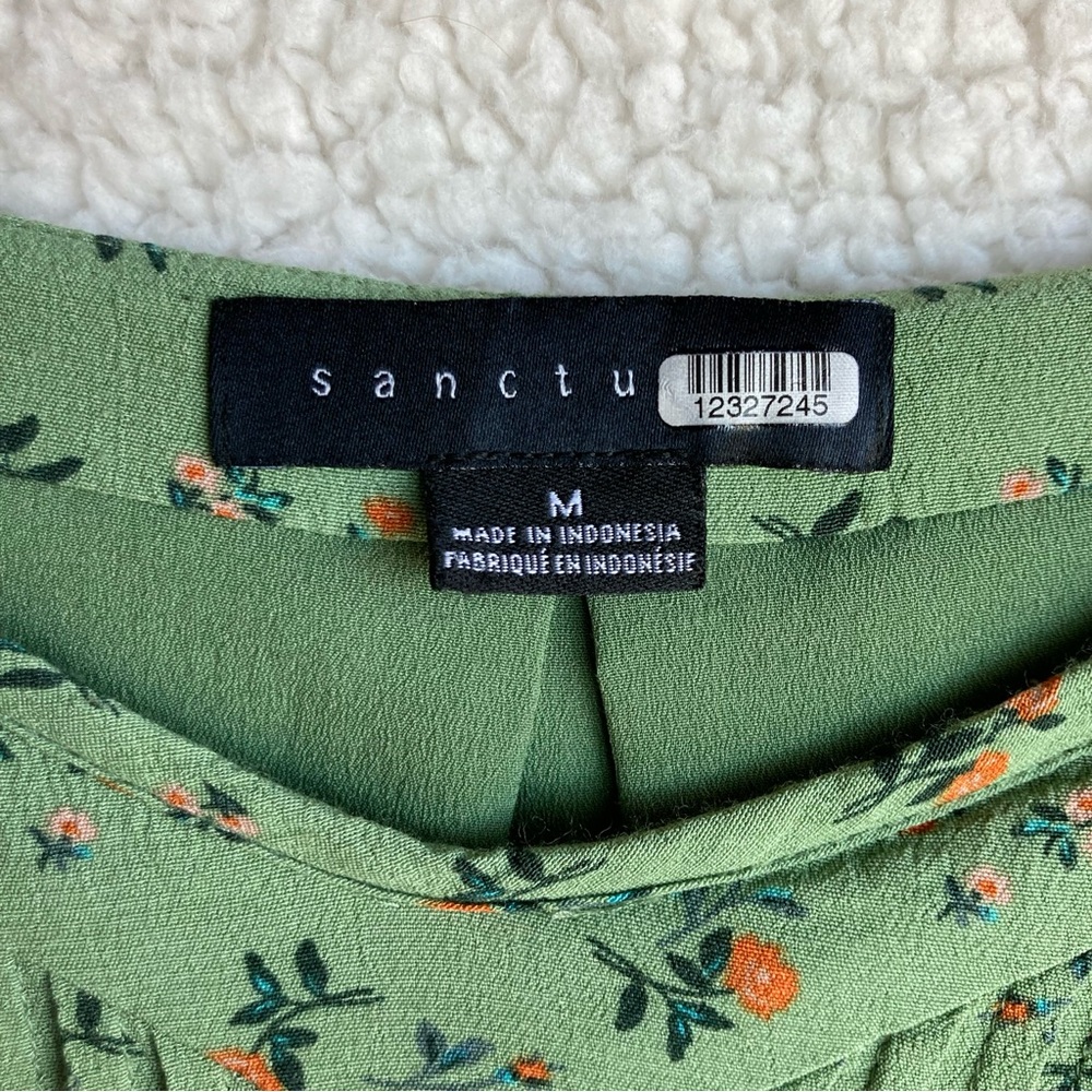 Sanctuary Women's Spring Ahead green floral spaghetti strap mini dress top, Sz M - Picture 6 of 17